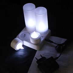 Newest design cold white color Rechargeable LED candle