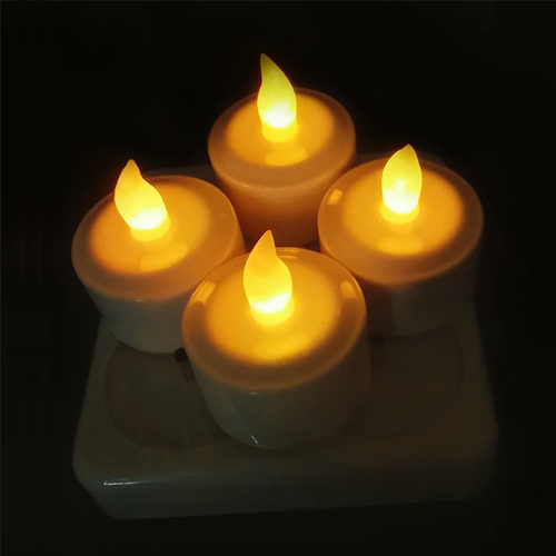 Good quality led tealight candle rechargeable led church candle 4pcs_set