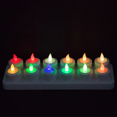 ABS Material Rechargeable Portable with Charging Station Decoration Candle