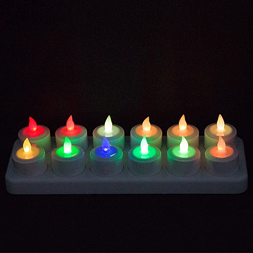 ABS Material Rechargeable Portable with Charging Station Decoration Candle