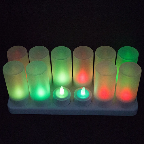 ABS Material Rechargeable Portable with Charging Station Decoration Candle