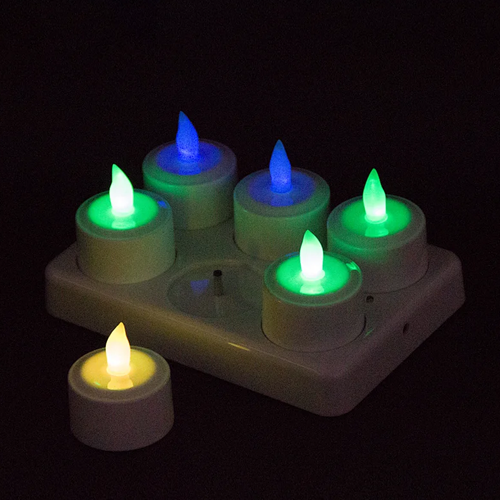 With remote LED rechargeable tealight candle