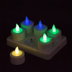 With remote LED rechargeable tealight candle