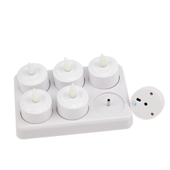 With remote LED rechargeable tealight candle