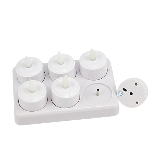 With remote LED rechargeable tealight candle