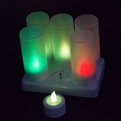 With remote LED rechargeable tealight candle