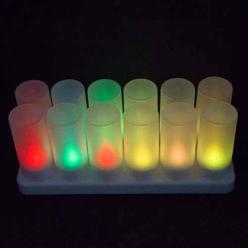 ABS Material Rechargeable Portable with Charging Station Decoration Candle