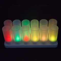 ABS Material Rechargeable Portable with Charging Station Decoration Candle