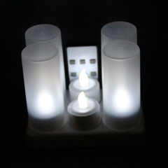 New style Remote rechargeable led cold white tealight candles