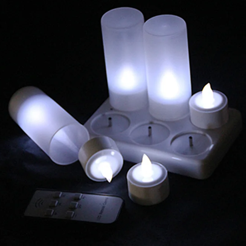 New style Remote rechargeable led cold white tealight candles