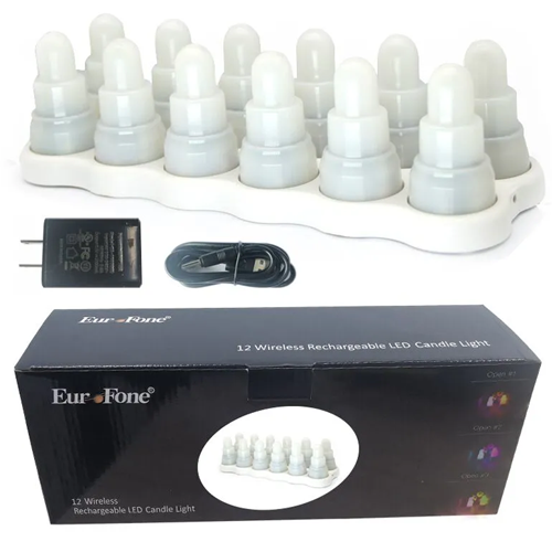 New item wireless rechargeable decorative led light flameless flicker table tealight candle