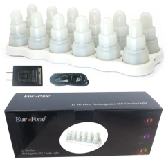 New item wireless rechargeable decorative led light flameless flicker table tealight candle