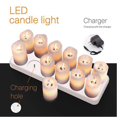 New with remote flameless Waving Flame rechargeable led candle light