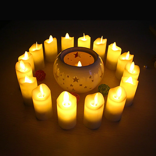 2020 newest led flameless rechargeable weaving Tea candles wedding decoration