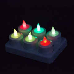 With remote LED rechargeable tealight candle