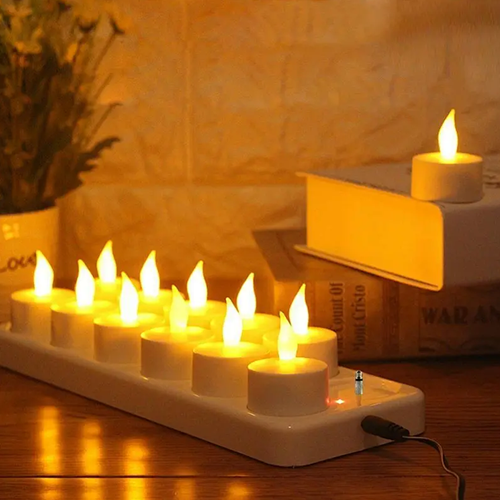 Amber Flameless Rechargeable LED tea candle light
