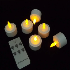 Making factory CL213812RY Rechargeable LED yellow tea candle lights with remote control led candle