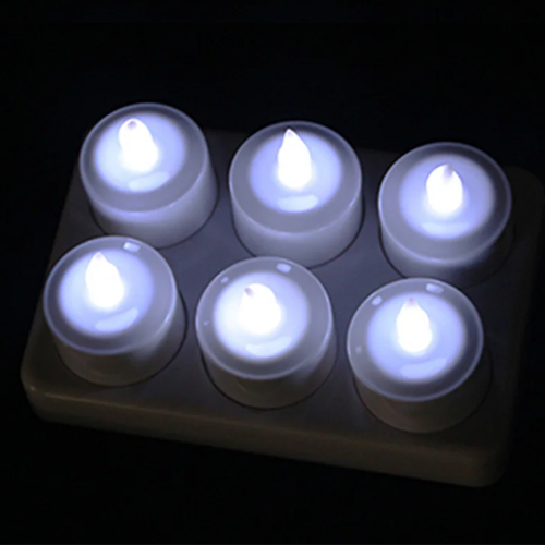 New style Remote rechargeable led cold white tealight candles
