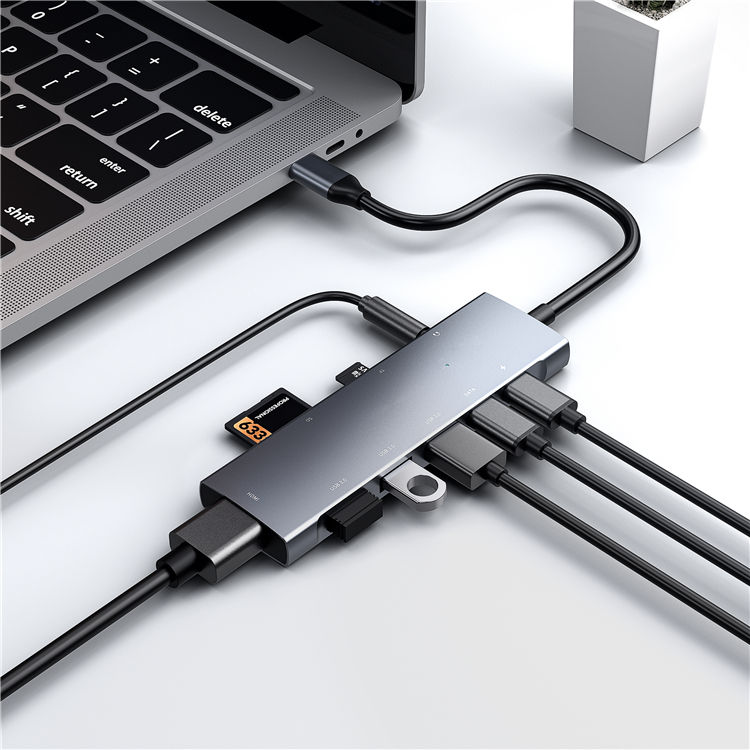 New 8 In 1 Usb C Hub Type C To Ethernet pdsdtfusb3.03 Exported To Worldwide