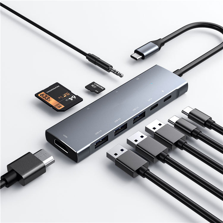New 8 In 1 Usb C Hub Type C To Ethernet pdsdtfusb3.03 Exported To Worldwide