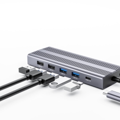 Type C Hub 12 In 1 Multifunction HD MI VGA Ethernet USB-C HUB Adapter for macbook