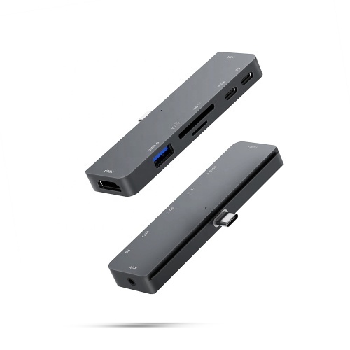 USB C Hub 7-in-1 Adapter for iPad Pro with 4K HD-MI, USB-C PD Charging