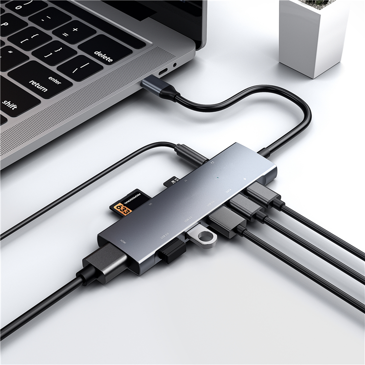 6 In 1 High Speed Usb-c 6 Port Usb Hub Pd Charging Usb 3.0 Hub With
