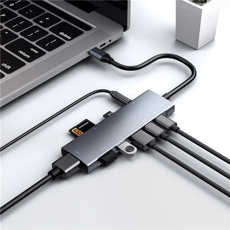 6 In 1 High Speed Usb-c 6 Port Usb Hub Pd Charging Usb 3.0 Hub With