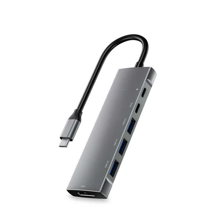 6 In 1 High Speed Usb-c 6 Port Usb Hub Pd Charging Usb 3.0 Hub With