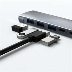 6 In 1 High Speed Usb-c 6 Port Usb Hub Pd Charging Usb 3.0 Hub With