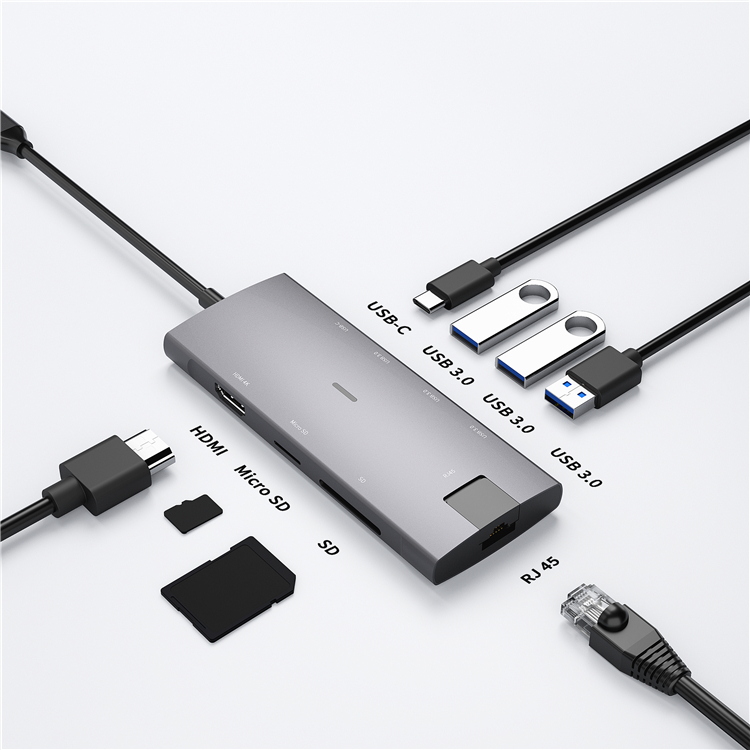 New 8 In 1 Usb C Hub Type C To Ethernet pdsdtfusb3.03 Exported To Worldwide