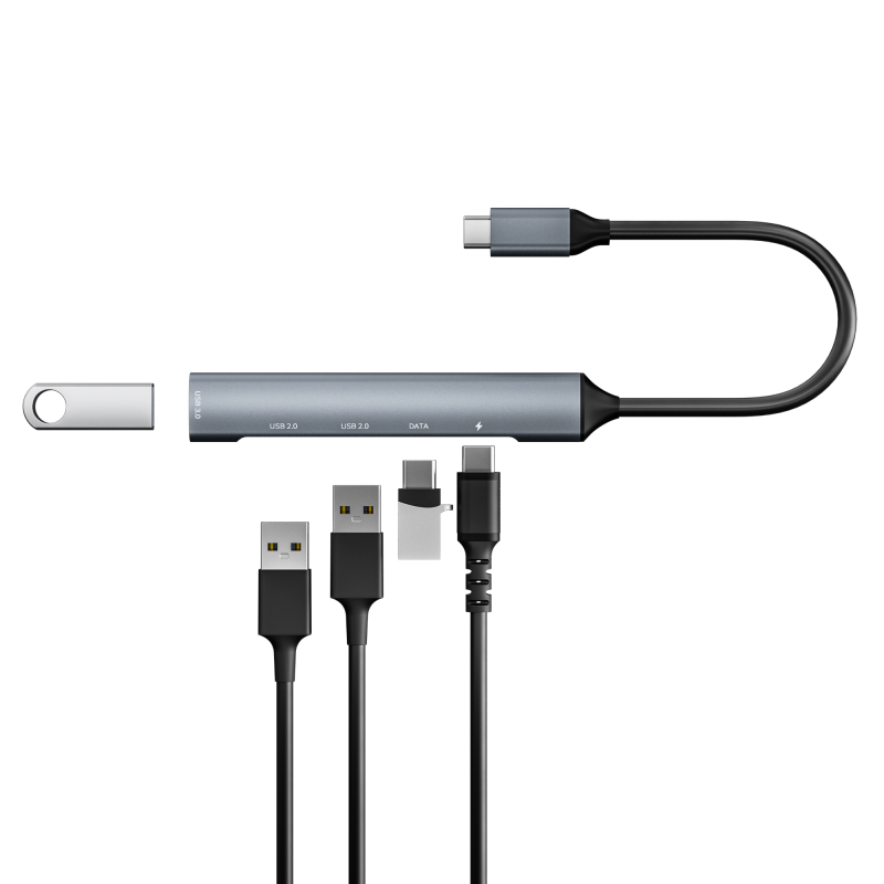5 ports Hub type C Aluminum HUB USB3.0 USB2.0