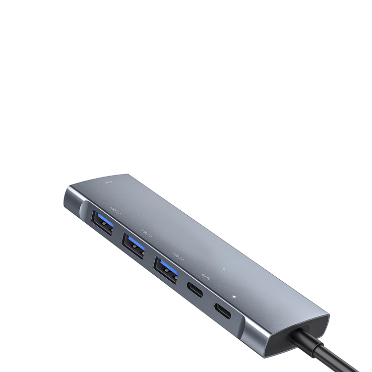 6 In 1 High Speed Usb-c 6 Port Usb Hub Pd Charging Usb 3.0 Hub With