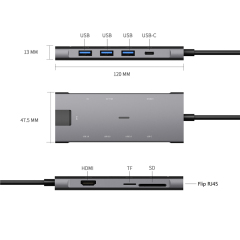 New 8 In 1 Usb C Hub Type C To Ethernet pdsdtfusb3.03 Exported To Worldwide