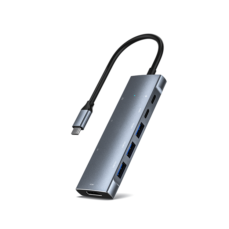 6 In 1 High Speed Usb-c 6 Port Usb Hub Pd Charging Usb 3.0 Hub With
