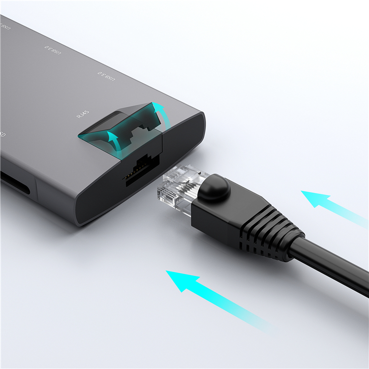 New 8 In 1 Usb C Hub Type C To Ethernet pdsdtfusb3.03 Exported To Worldwide