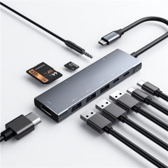 6 In 1 High Speed Usb-c 6 Port Usb Hub Pd Charging Usb 3.0 Hub With