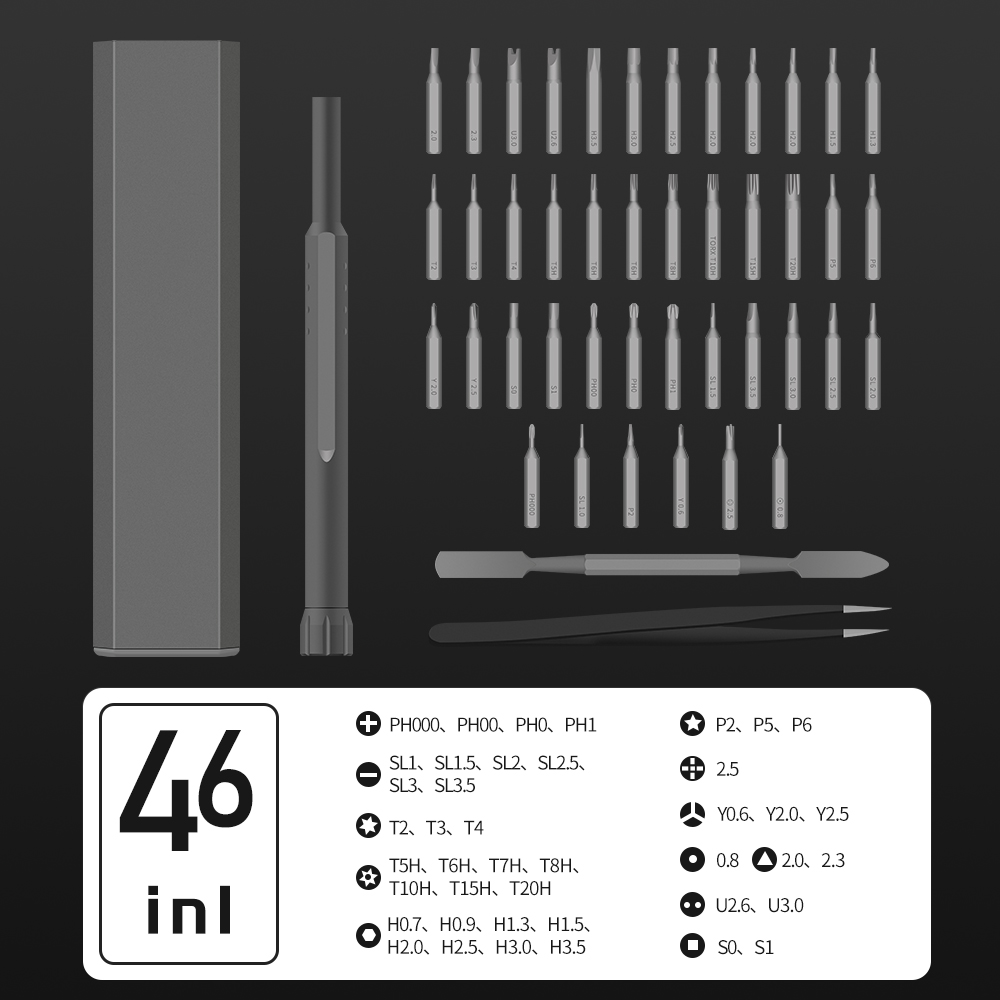 Kingsdun 46 in 1 screw driver screwdriver tool set, mobail repairing tools professional phone repair kit for computer repairs