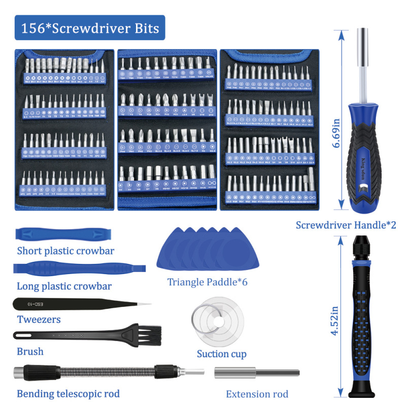 Screwdriver Set 170 Piece Screwdriver Repair Tool Combo Kit in A Household Fixing Bag