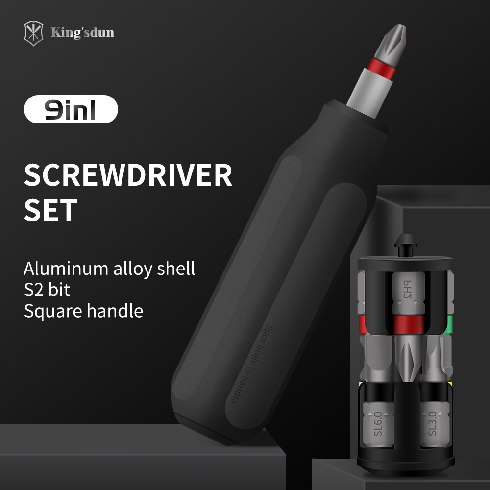 KS-840061 9 in 1 impact screwdriver,impact driver tools professional phone repair kit kingsdun screwdriver for computer repairs