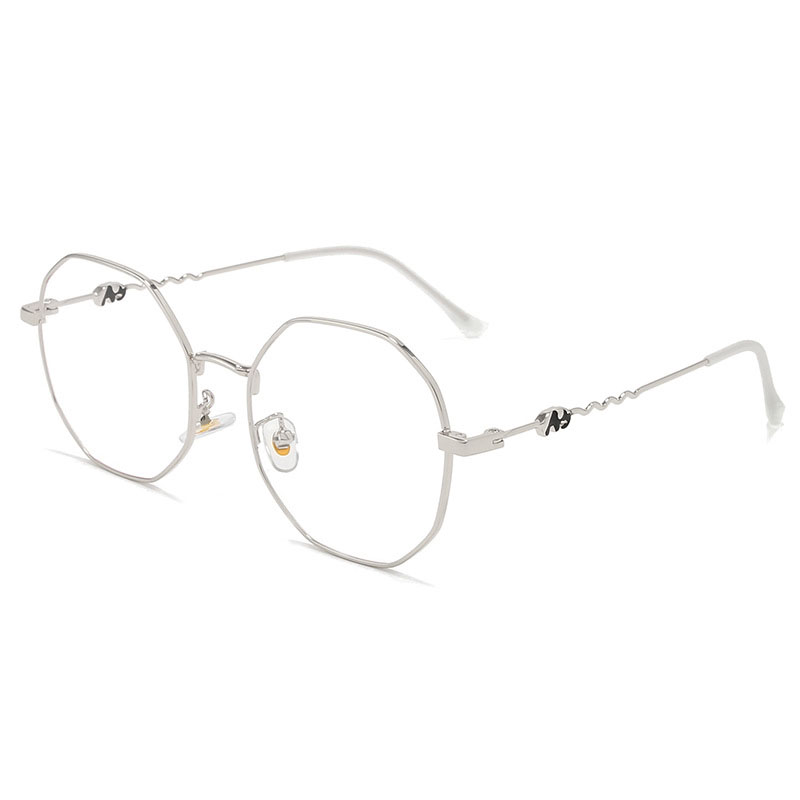 Metal polygonal eyeglass frame Retro irregular flat mirror