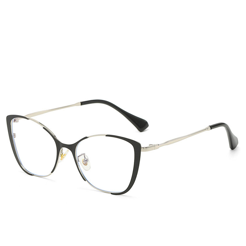 Anti Blue Cat Eye Retro Eyeglass Frame Flat Mirror