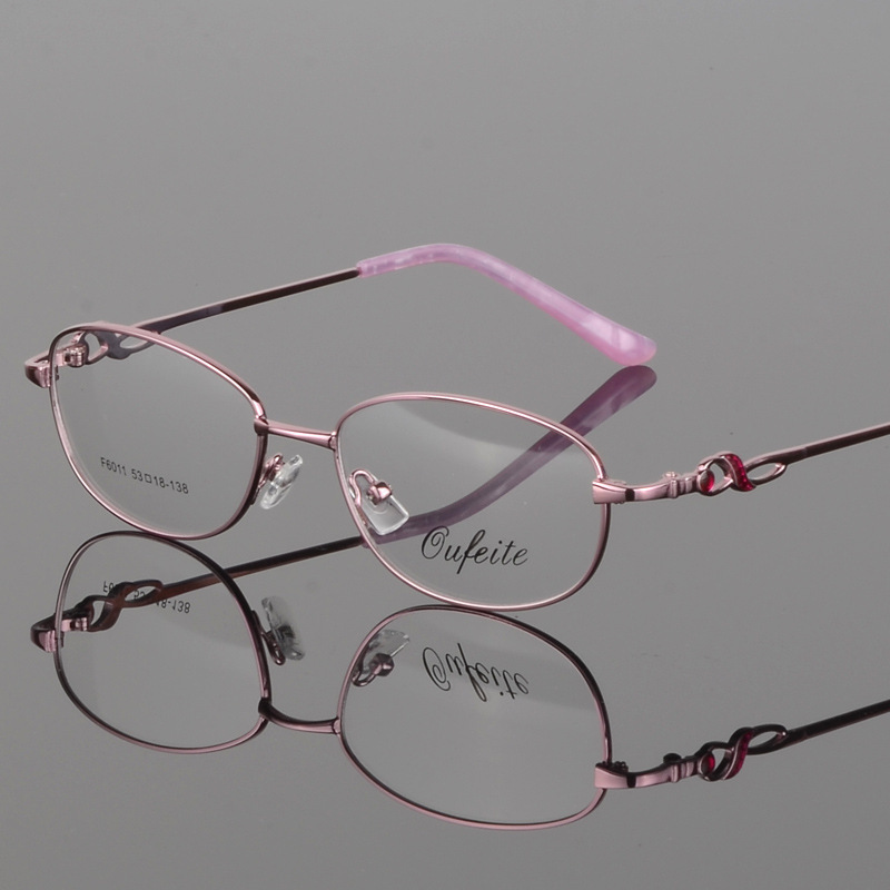 Women's eyeglass frame metal oval full frame eyeglass frame can be matched with presbyopia, myopia, and anti blue light glasses frame