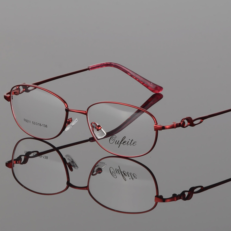 Women's eyeglass frame metal oval full frame eyeglass frame can be matched with presbyopia, myopia, and anti blue light glasses frame