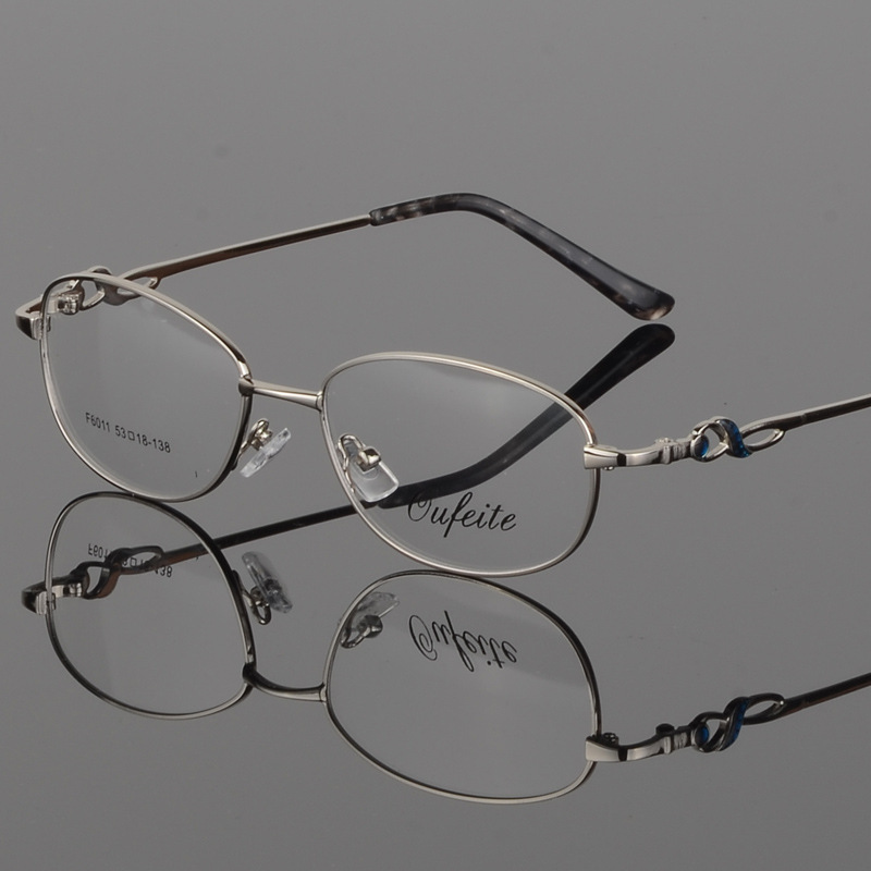 Women's eyeglass frame metal oval full frame eyeglass frame can be matched with presbyopia, myopia, and anti blue light glasses frame