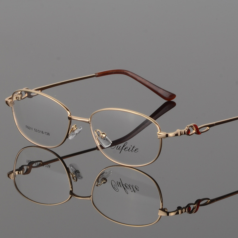 Women's eyeglass frame metal oval full frame eyeglass frame can be matched with presbyopia, myopia, and anti blue light glasses frame