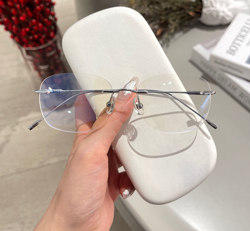 Frameless Glasses Simple Pure Titanium Eyeglass Frame Art Frameless