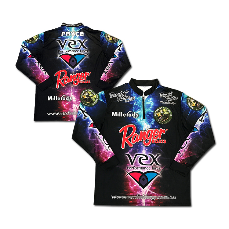 custom full sublimated anti-uv buttons fishing jersey | china fishing uniform factory