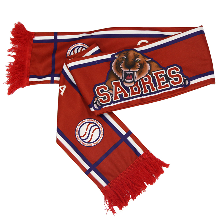 custom fashion sport winter football scarf silk scarf