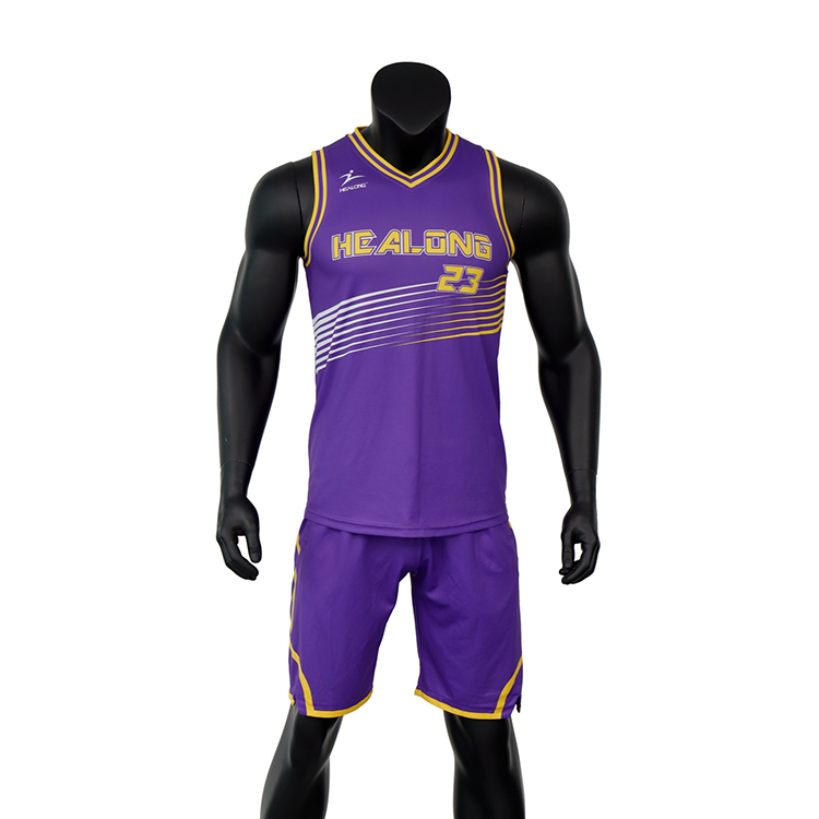 Custom Purple Sublimated Basketball Uniform Basketball Set